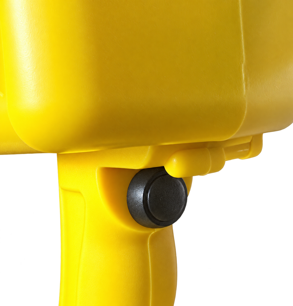 Close-up of the dual-function button on the e-bander handle